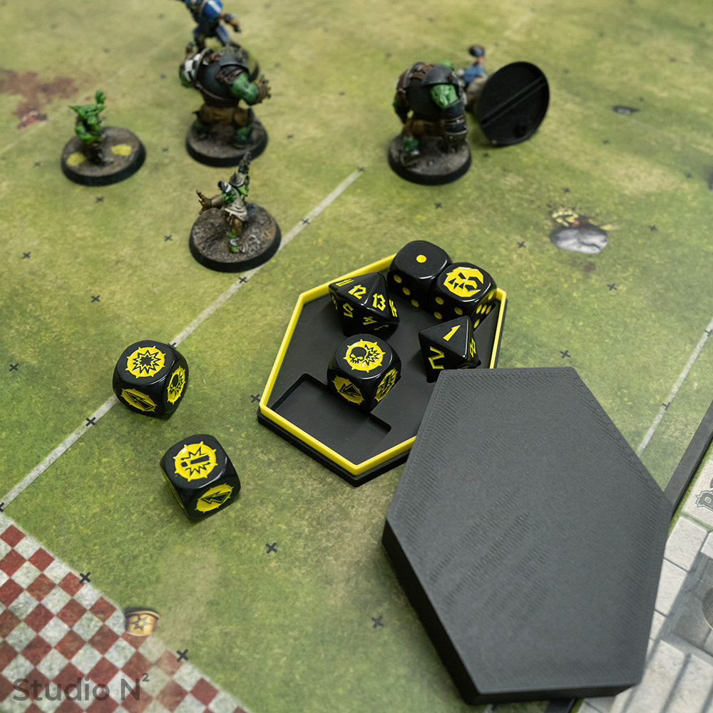 Ready to Roll Case – Hexagonal Dice Case for Blood Bowl