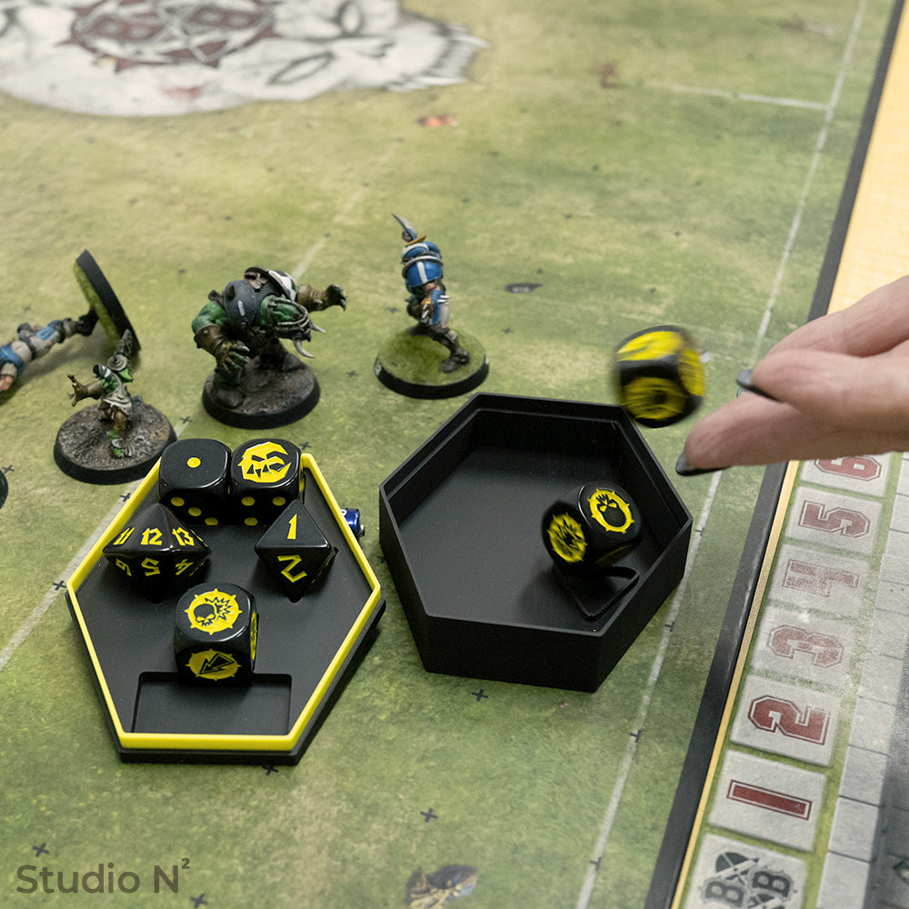 Ready to Roll Case – Hexagonal Dice Case for Blood Bowl