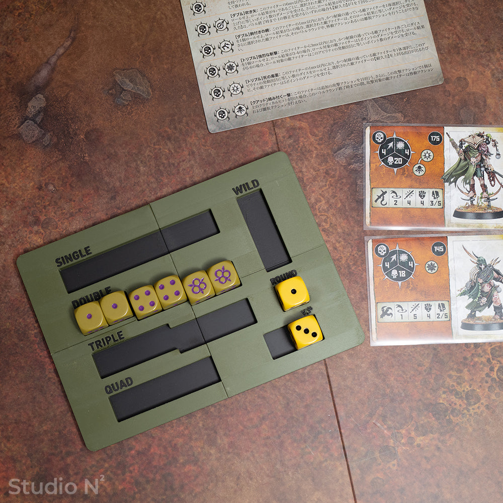 WC Dice Board - Modular Type｜ウォークライ用のファイターカードサイズに分割できるダイス管理トレイ✧